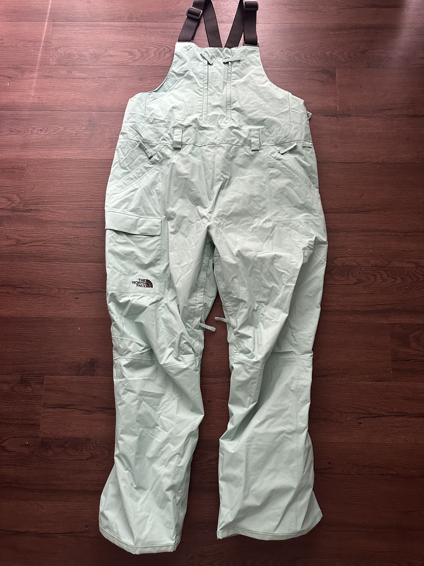 New The North Face Turquoise Overall Bib Sz 1XWasabi Dry Vent Ski Snow Womans Long