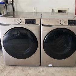 Samsung 4.5 Cu. Ft. Front Load Washer & Matching Dryer Set – Champagne
