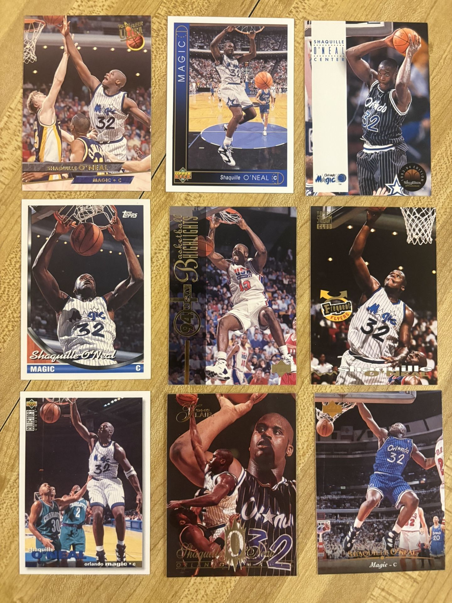 1990’s Shaquille O’ Neal Basketball Card Lot of 9