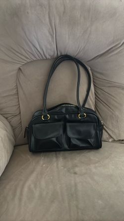 Black leather purse