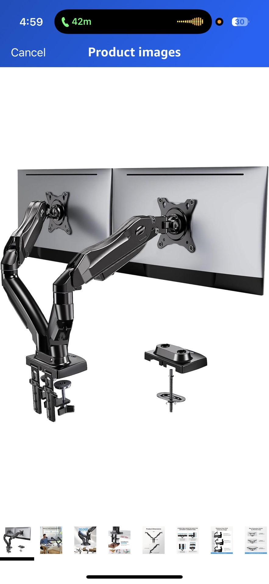 Dual Monitor Stand - Full Adjustable Monitor Desk Mount Swivel Vesa Bracket