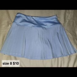 Girls Blue Athletic Skirt With Built In Shorts Sizs 8