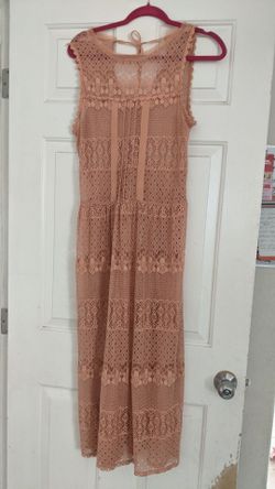 Peach lace long dress (forgot to picture it's under shirt