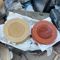 2 Mikasa Flower Basket Terracotta Plate Sets