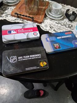 MLB, NBA, NHL Team Dominoes Tin Sets Bundle