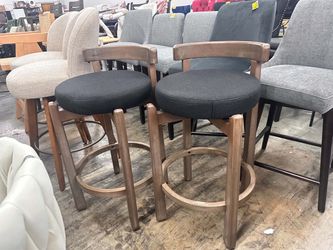 Set of 2 Swivel Counter Stools,Mid-Century Modern Bar Stools -