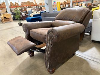 HUGHES FURNITURE Ridgeline Brownie Push-to-Recline Armchair with Nailhead Trim