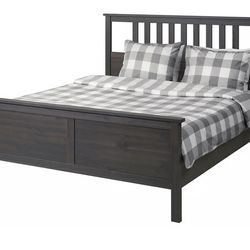 IKEA HEMNES QUEEN BED FRAME / Dark gray