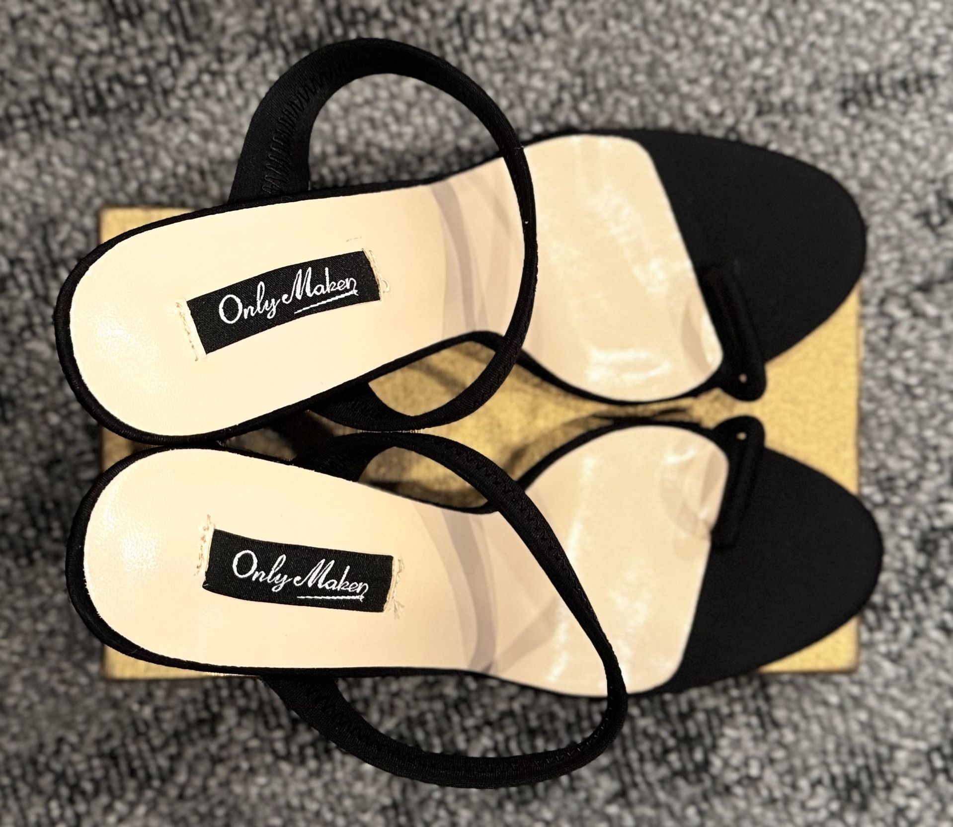 Only Maker Black Strappy Heels