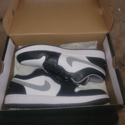 New men's air jordan 1 low black particle grey white