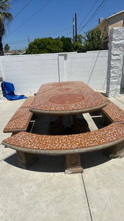 Concrete mosaic table