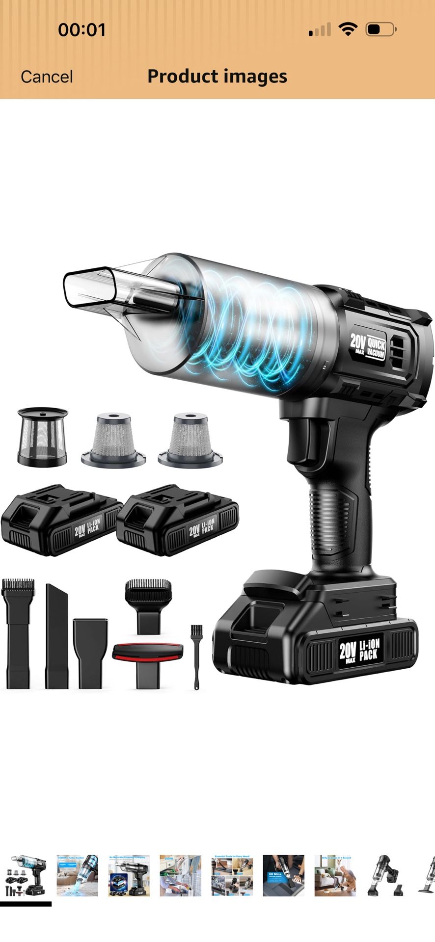 Brand New Handheld Vacuum Cleaner Cordless- 35000PA Strong Suction for Car & Home, Car Vacuum Portable Rechargeable Lightweight for Pet Hair with H