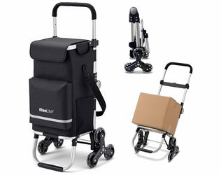 RiseLite Stair-Climbing Foldable Shopping Cart Hand Truck, Insulated, Black