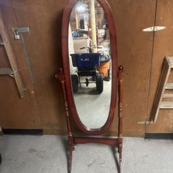 Roundhill Furniture Traditional Queen Anna Style Wood Floor Cheval Mirror