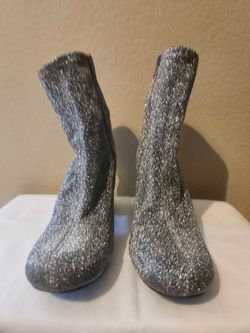Silver Sparkly Boots Size 6.5