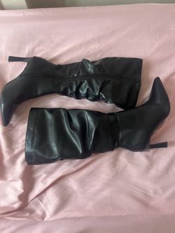 Black Knee High Slouch Boots