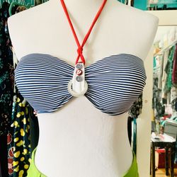 White, Blue & Red Bikini top size small