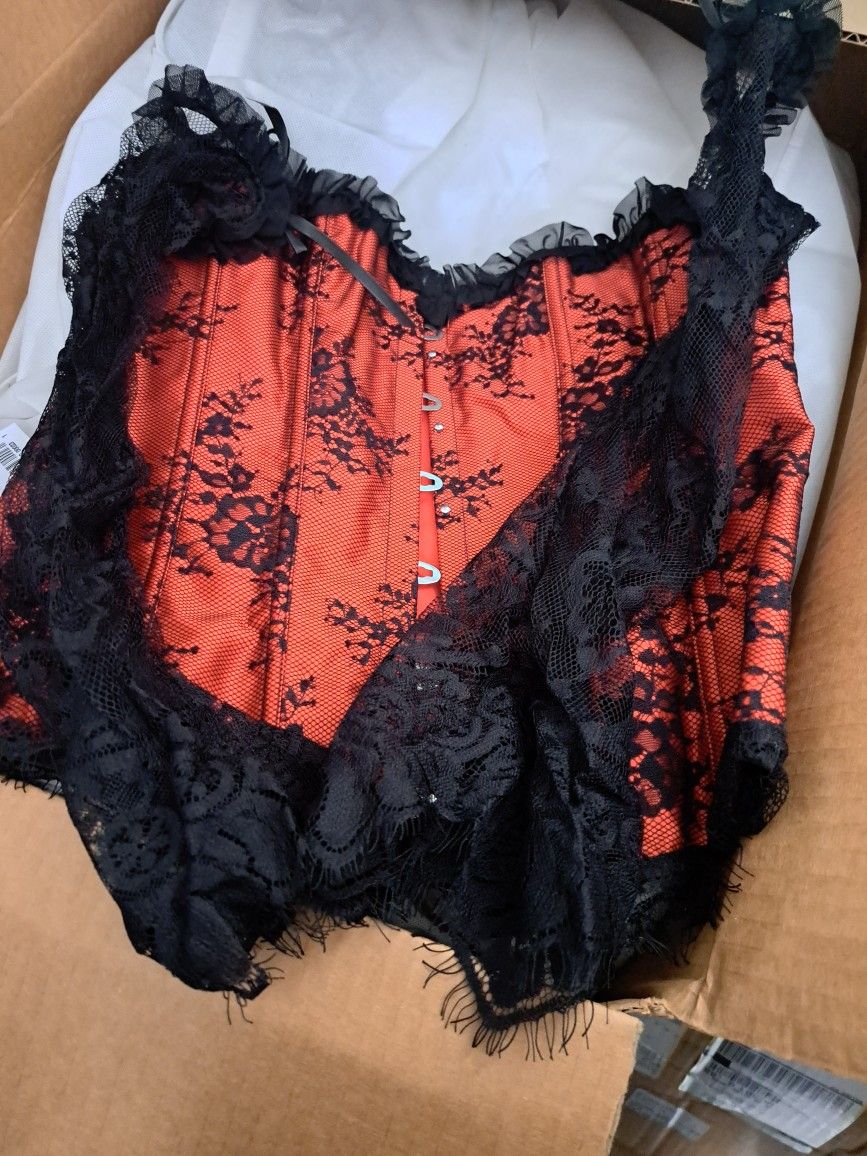 Red And Black Lace Corset