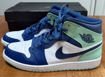 Air Jordan 1 Mid - Mystic Navy/Mint Foam-White, Size Men’s 11 [Great Condition]