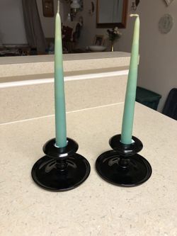 Antique Amethyst Black Glass - 3 Pieces 