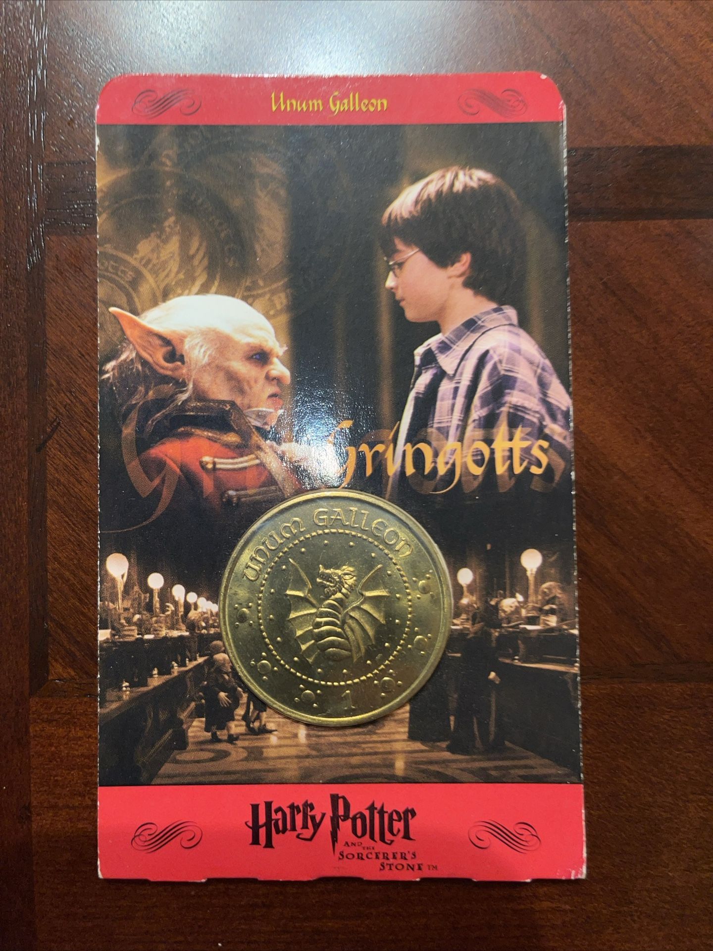 New Harry Potter Unum Galleon Coin Warner Brothers 2002