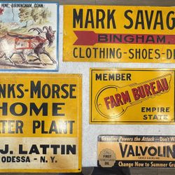 Vintage Advertising Signs 1980s And 1990s Tin And Porcelain 11 Sign Lot