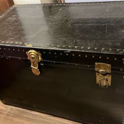 Vintage Leather Wardrobe Trunk