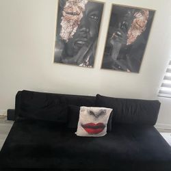 Beautiful Black Velvet Sofa