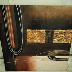 Original 3D Abstract Collage Painting – Textured Modern Wall Art 40" x 40" 