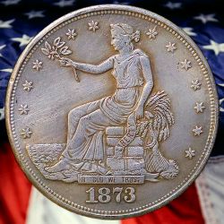 1873-S Trade Dollar Silver Plated Novelty Coin - Circulated