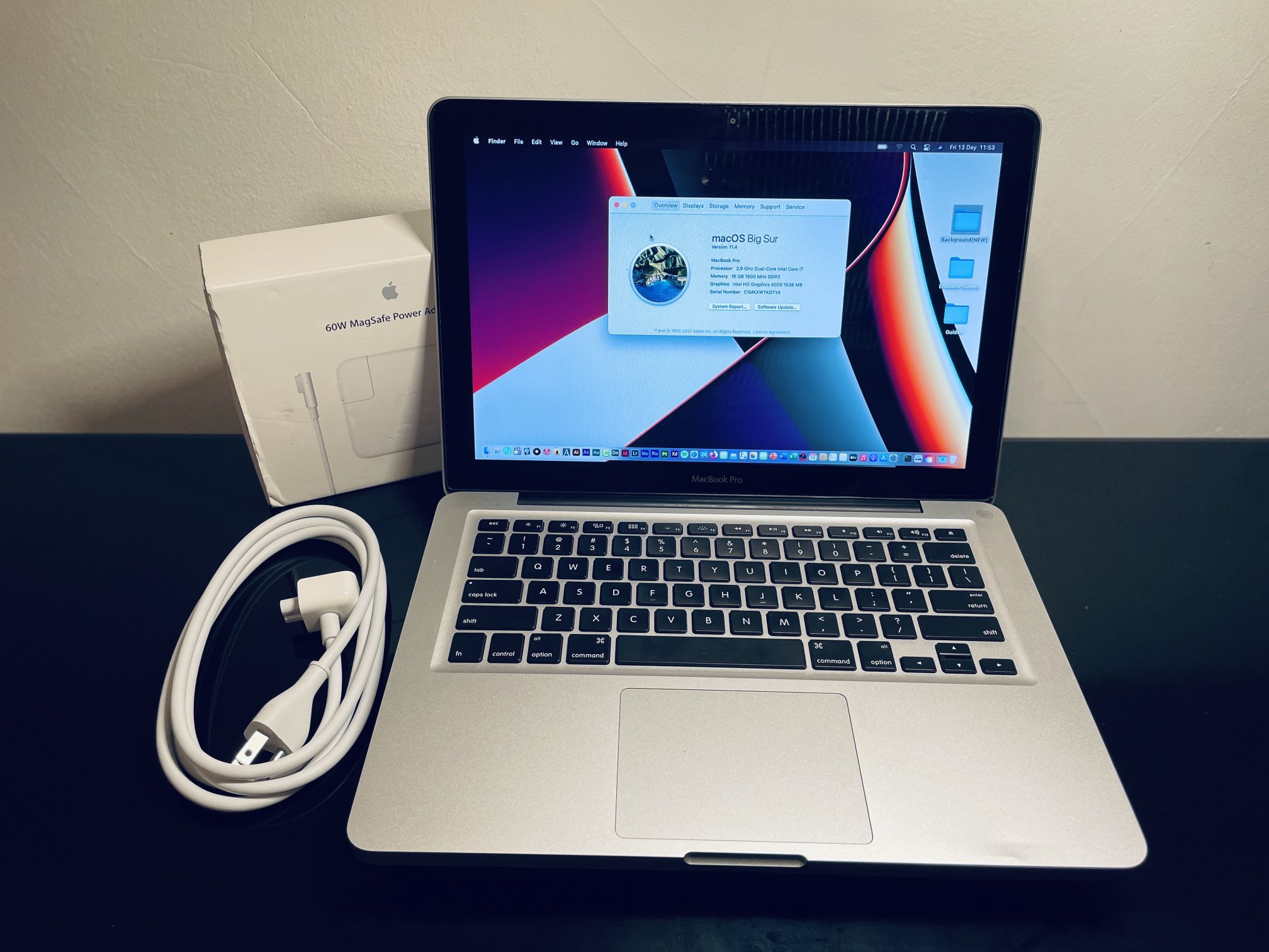 Apple MacBook Pro 13 Inch 💻 2.9Ghz i7 16GB RAM 512GB SSD MacOS 11 Big Sur New Battery 🔋