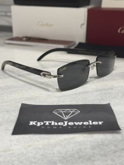Cartier Black Buffs Black Tint Silver 
