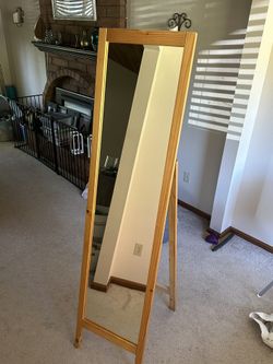 Solid Wood Frame, Stand Alone Mirror