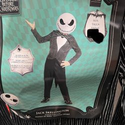 NEW Nightmare Before Christmas Jack Skellington Child Costume Size Medium 7-8 Or large 10-12