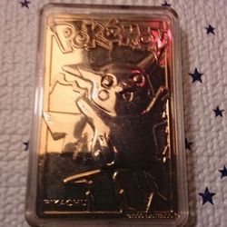 Pikachu #25, 23k gold plated, with papers