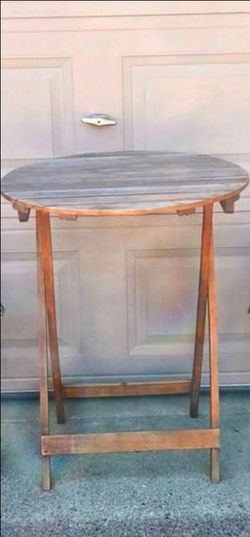 Folding bistro wood table, 30 x 24"
