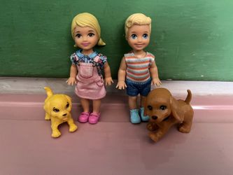 Barbies - Kelly Tommy dolls and Puppies