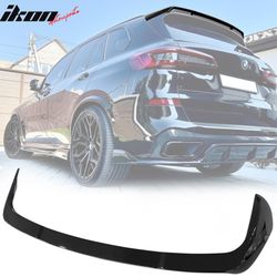 Fits 2019-2025 BMW G05 X5 HM Style Gloss Black Rear Roof Spoiler Lip Wing ABS