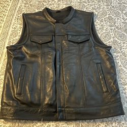 Men’s Leather Club Style Vest