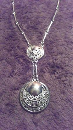 DOUBLE DISC DROP NECKLACE