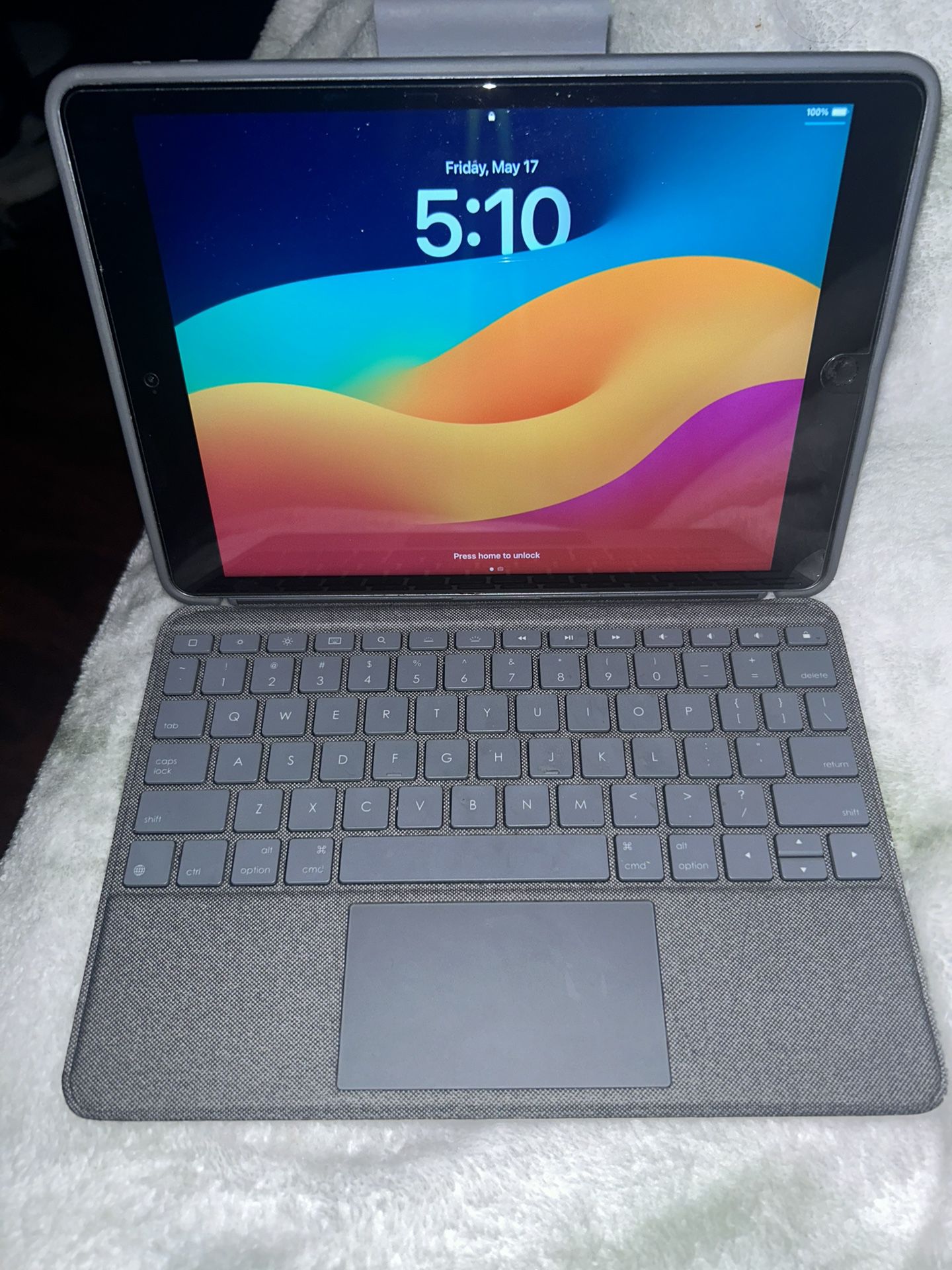 Apple iPad 8th generation with Logitech combo keyboard case with trackpad