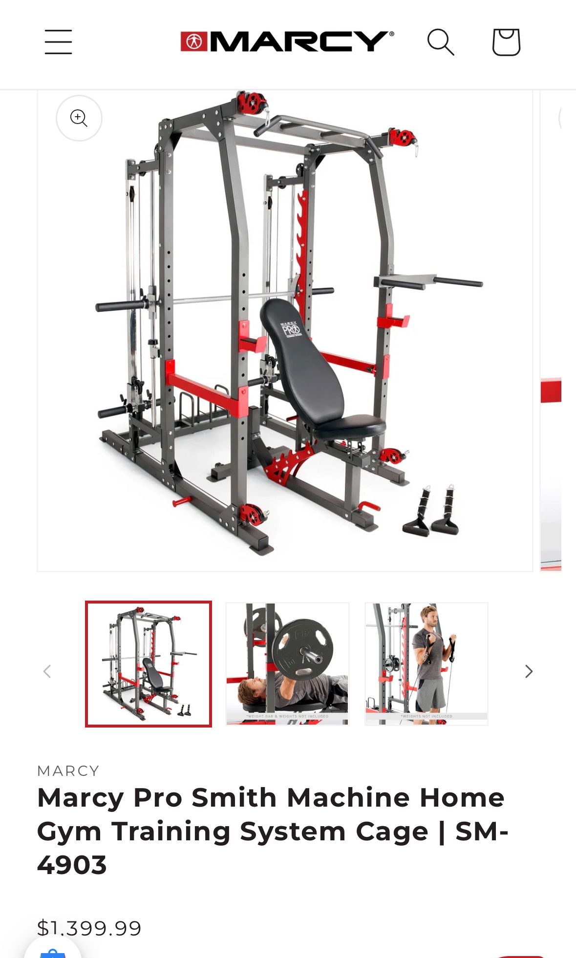 Marcy Pro Smith Machine Gym equipment