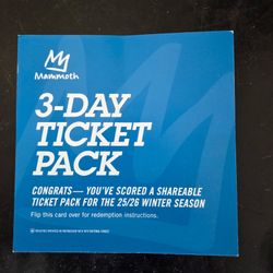 3 day Mammoth Lift Ticket Pack