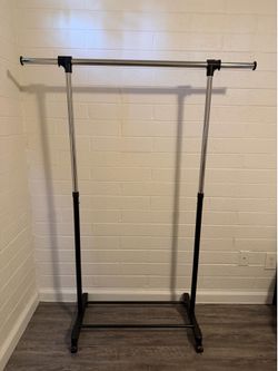 Adjustable Rolling Clothing Rack | Garment Rack on Wheels | Black