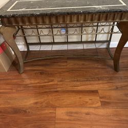 Table With Wine Rack Plus 2 End Tables