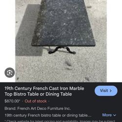 Granite Top Cast Iron Table