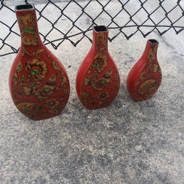 Ceramic Vases 3pc Set