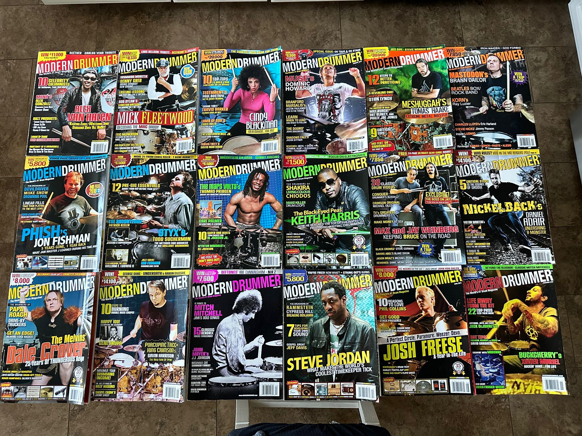 30 Plus Modern Drummer Magazines- Drums