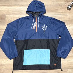 Star Wars Ahsoka Tano 1/4 Zip Culturefly Windbreaker Color Block Jacket Mens XL