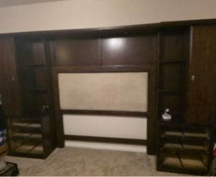 Dark Wood queen Wall Unit